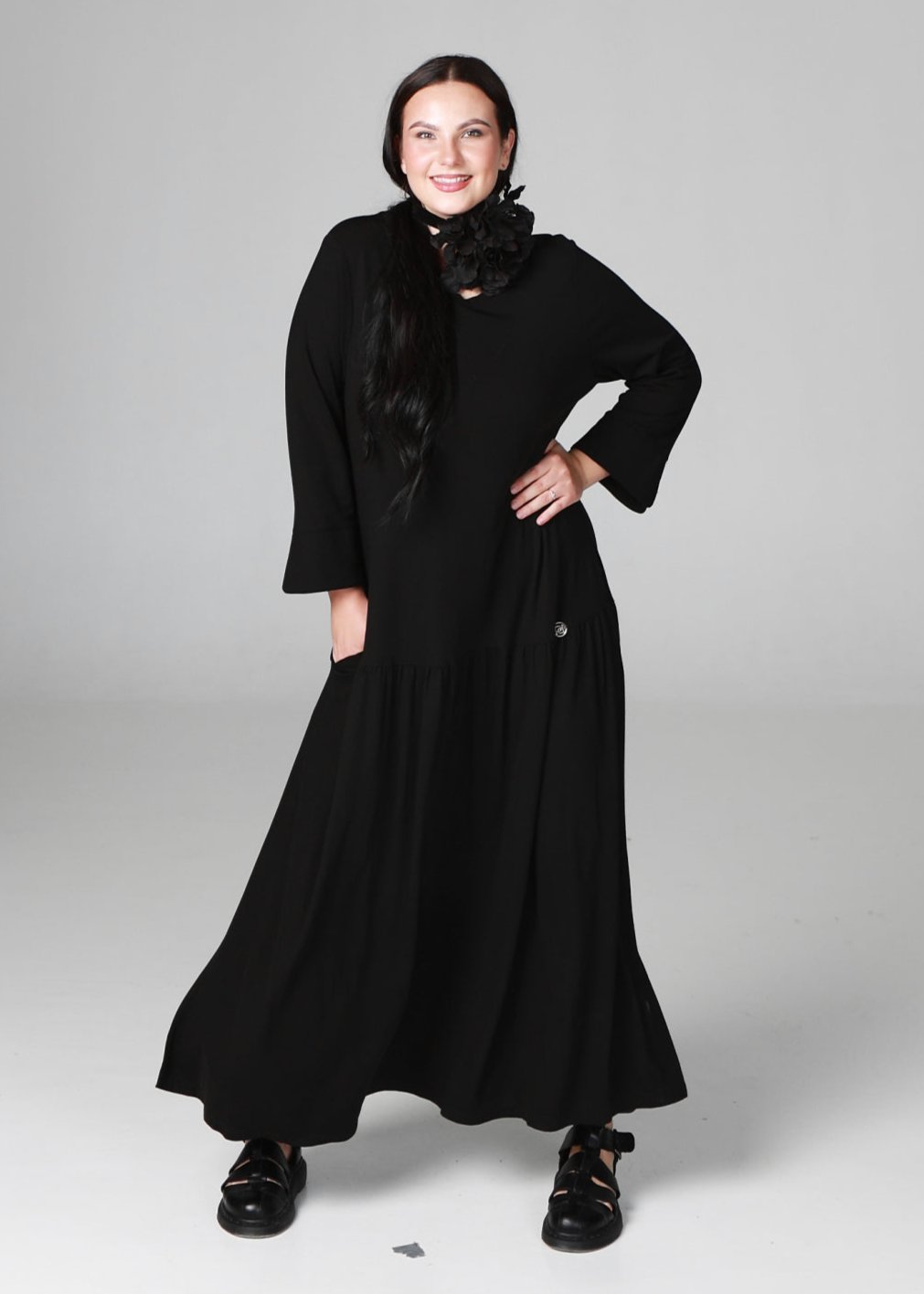 Trikotāžas kleita Volāns