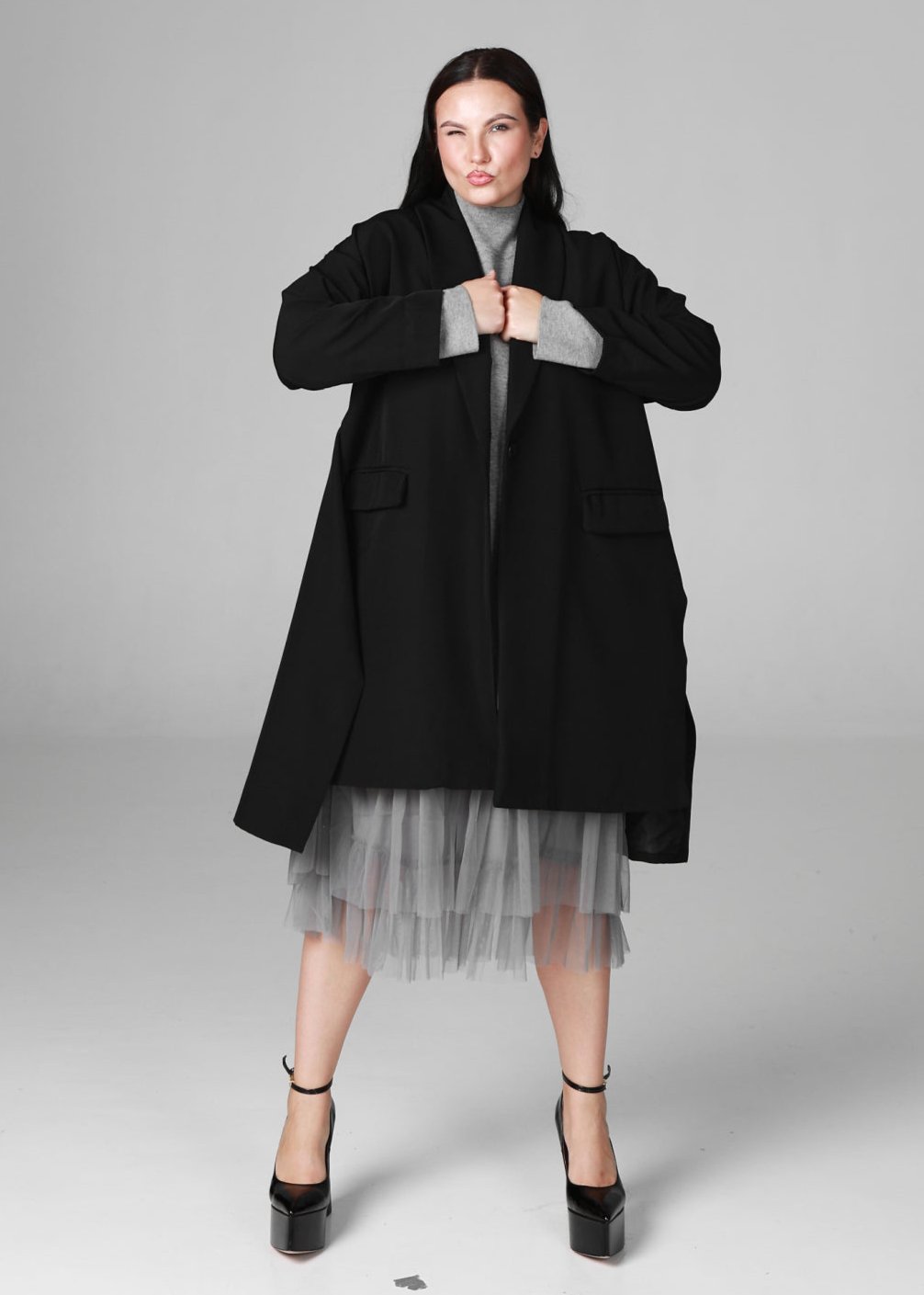 Oversize pagarināta žakete