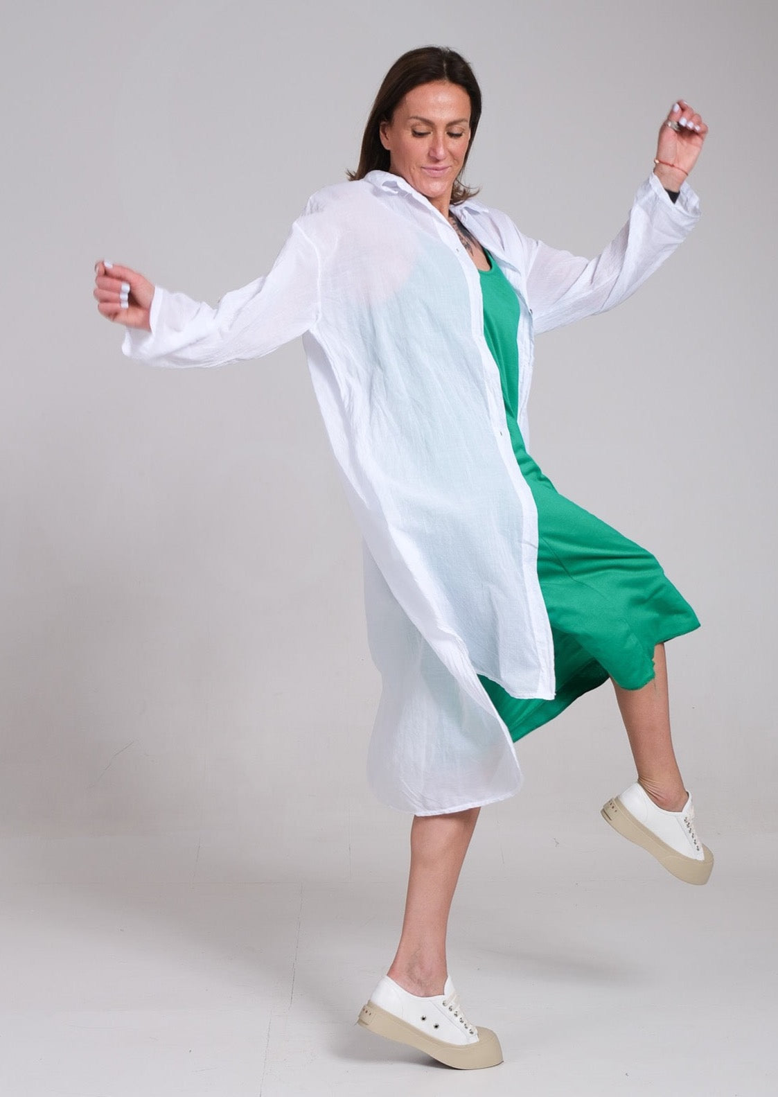 Caurspīdīga kokvilnas tunika (krūtīs līdz 130cm)