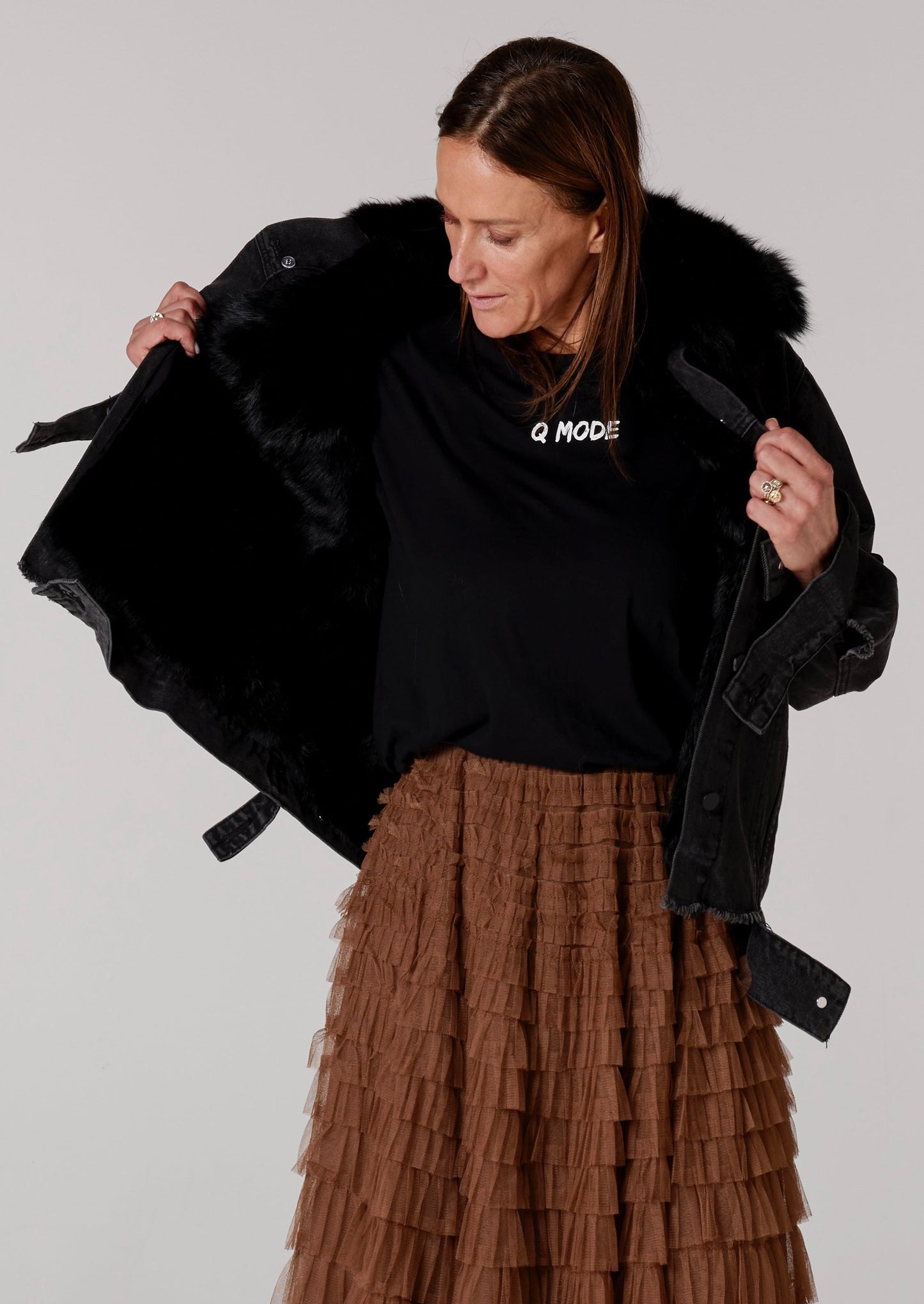 Куртка на подкладке из меха кролика