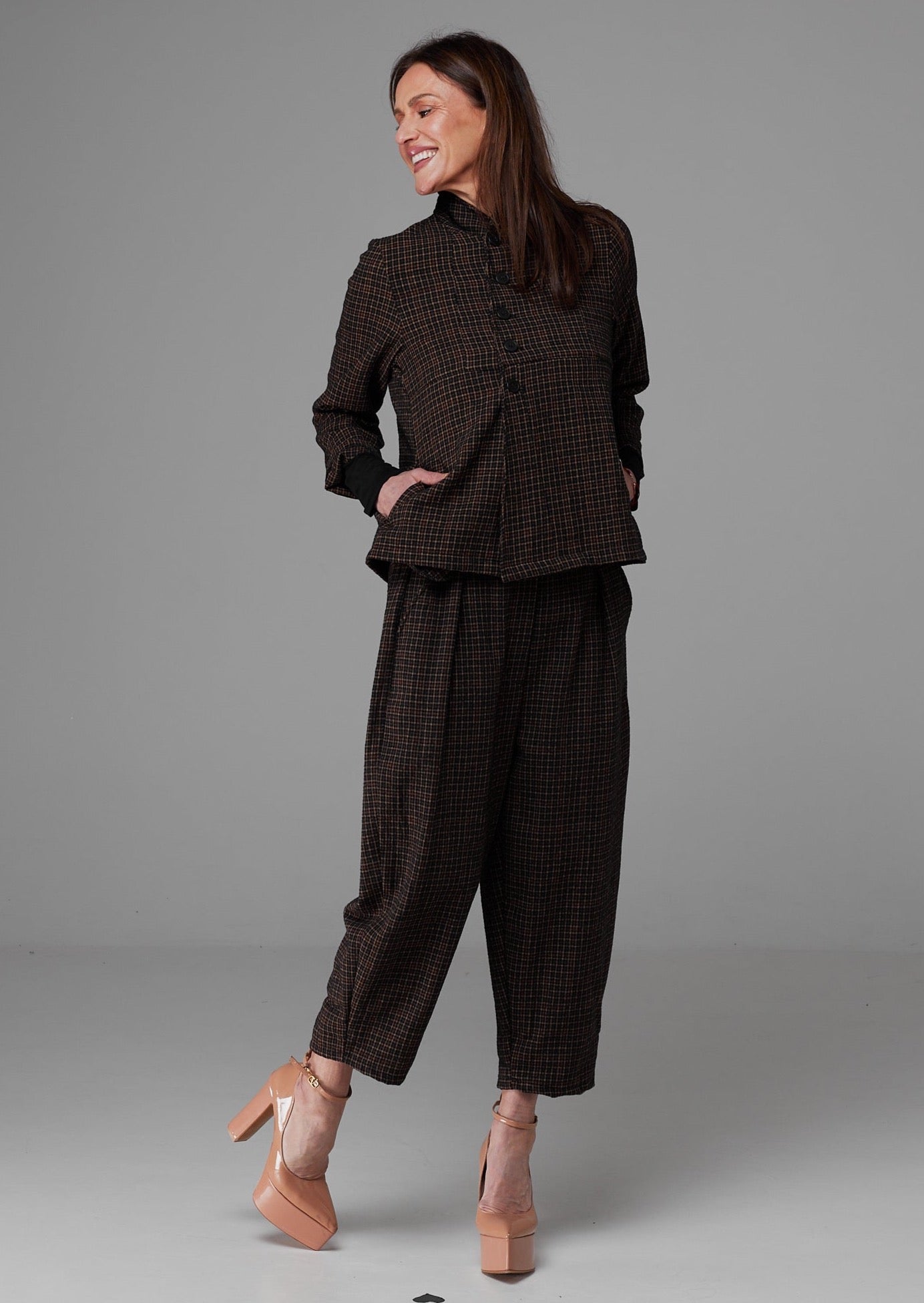 WT Шерстяной костюм Шоколадный